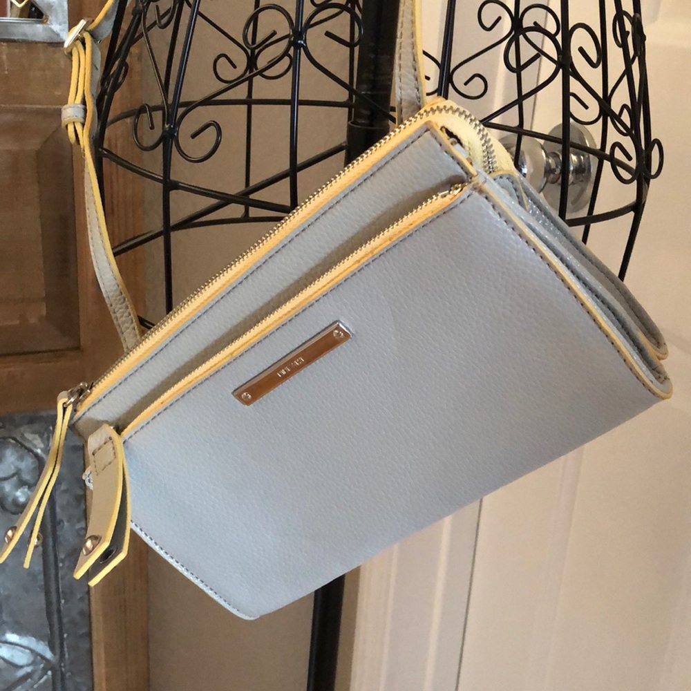 Gray & Yellow crossbody bag